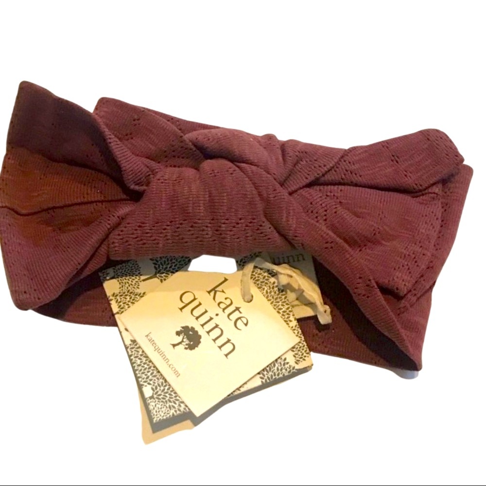 Kate Quinn | Dark Cherry Pointelle Headband | Organic Cotton | Size Medium